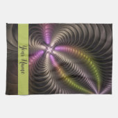 Abstrakter, schlanke, farbige 3D-Fraktal Geschirrtuch (Horizontal)