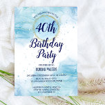 Abstrakter, schlichter Glitzer Einladung<br><div class="desc">Einfache abstrakte Wasserfarbenpracht mit Glitzer Geburtstagsfeier. Schön für die Partys der Winterzeit. Einfach,  elegant,  geeignet für Damen und Herren.</div>