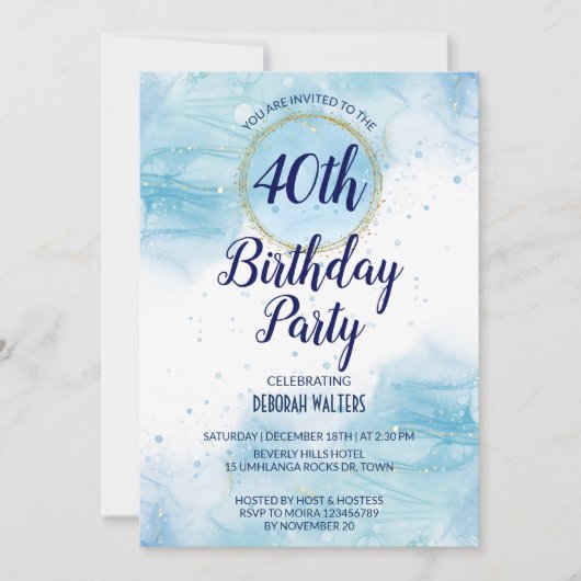 Abstrakter, schlichter Glitzer Einladung (Vorderseite)