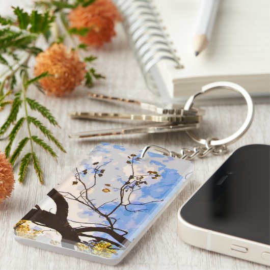 Abstrakter Schlüsselanhänger für Herbstzweige (Vorderseite rechts)