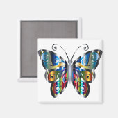 Abstrakter Schmetterling 1 Magnet (Vorderseite/Rückseite)