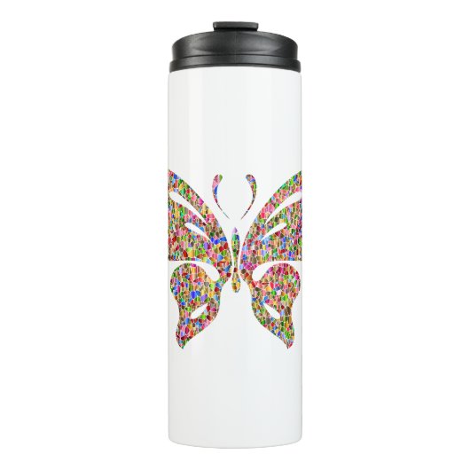 Abstrakter Schmetterling 2 Thermosbecher (Vorderseite)