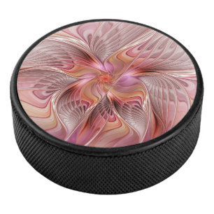 Abstrakter Schmetterling Bunte Fantasy-Fraktal-Kun Eishockey Puck