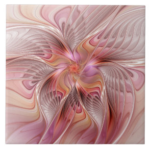Abstrakter Schmetterling Bunte Fantasy-Fraktal-Kun Fliese