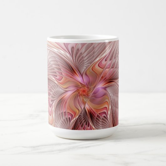 Abstrakter Schmetterling Bunte Fantasy-Fraktal-Kun Kaffeetasse (Mittel)