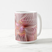 Abstrakter Schmetterling Bunte Fantasy-Fraktal-Kun Kaffeetasse (VorderseiteRechts)