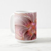 Abstrakter Schmetterling Bunte Fantasy-Fraktal-Kun Kaffeetasse (Vorderseite Links)