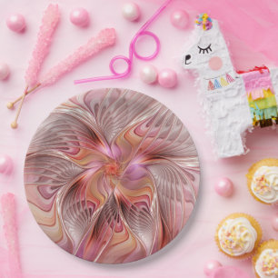 Abstrakter Schmetterling Bunte Fantasy-Fraktal-Kun Pappteller