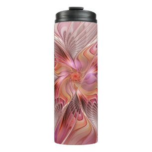 Abstrakter Schmetterling Bunte Fantasy-Fraktal-Kun Thermosbecher