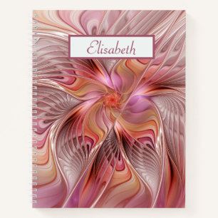 Abstrakter Schmetterling Bunte Fantasy Fraktal Nam Notizblock