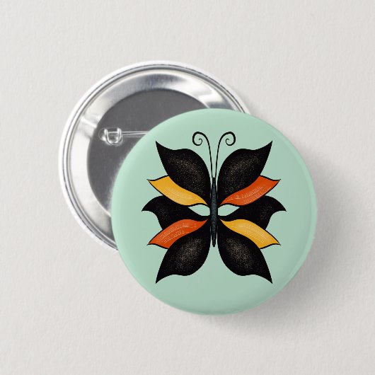 Abstrakter Schmetterling Button (Vorne & Hinten)