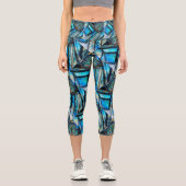 Abstrakter Schmetterling Capri Leggings (Vorderseite)