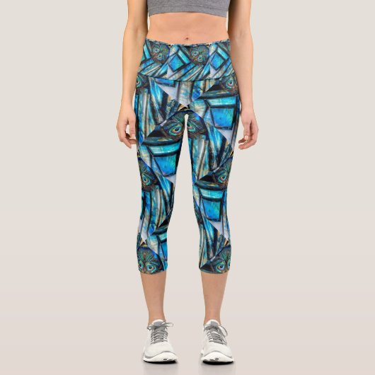 Abstrakter Schmetterling Capri Leggings (Vorderseite)