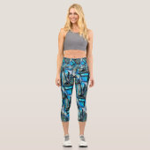 Abstrakter Schmetterling Capri Leggings (Vorderseite)