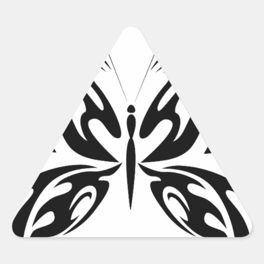 Abstrakter Schmetterling Dreieckiger Aufkleber (Vorderseite)