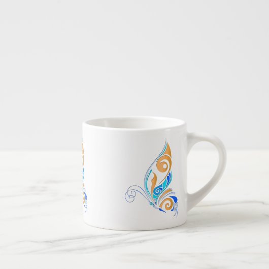 Abstrakter Schmetterling Espressotasse (Rechts)