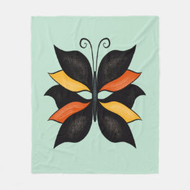 Abstrakter Schmetterling Fleecedecke