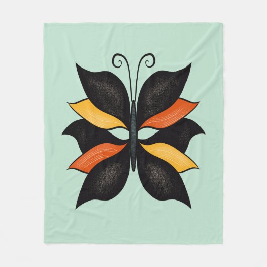 Abstrakter Schmetterling Fleecedecke (Vorderseite)