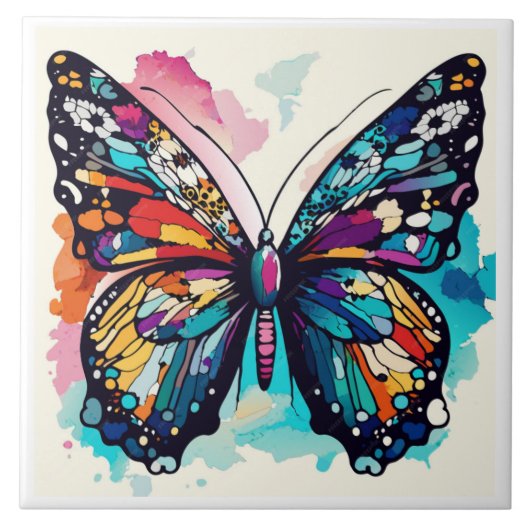 Abstrakter Schmetterling Fliese (Vorderseite)