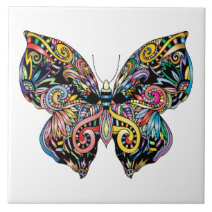 Abstrakter Schmetterling Fliese
