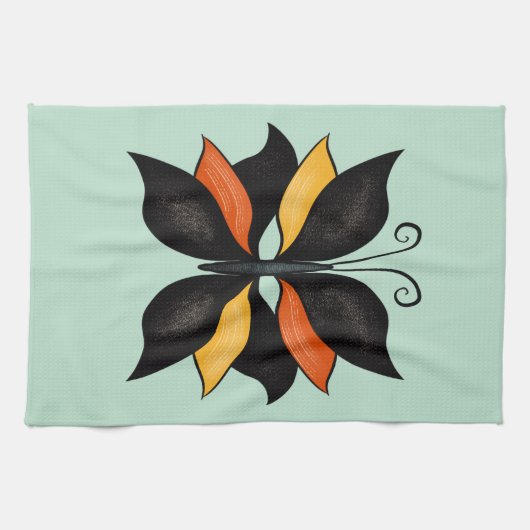 Abstrakter Schmetterling Geschirrtuch (Horizontal)