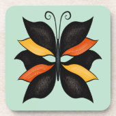 Abstrakter Schmetterling Getränkeuntersetzer (Vorderseite)