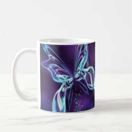 Abstrakter Schmetterling Lebender Neon Blue Lila T Kaffeetasse