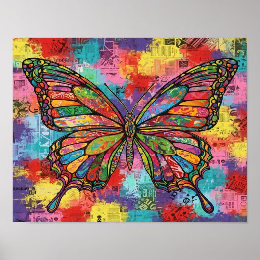 Abstrakter Schmetterling Poster (Vorne)