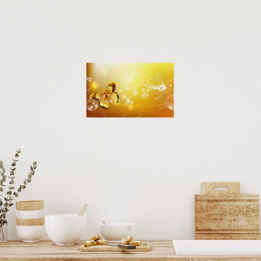 Abstrakter Schmetterling Poster (Küche)
