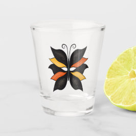 Abstrakter Schmetterling Schnapsglas