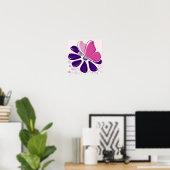 Abstrakter Schmetterling und Blossom Rosa und Lila Poster (Heimbüro)