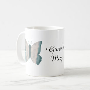 Abstrakter Schmetterling und Foto Kaffeetasse