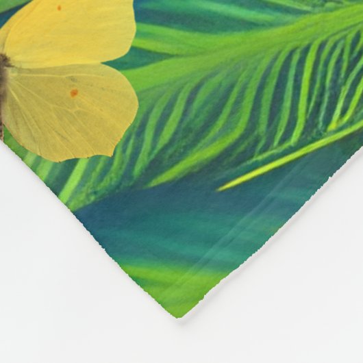 Abstrakter Schmetterlingsgarten Fleecedecke (Ecke)