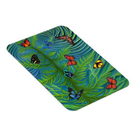 Abstrakter Schmetterlingsgarten Magnet (Rechte Seite)