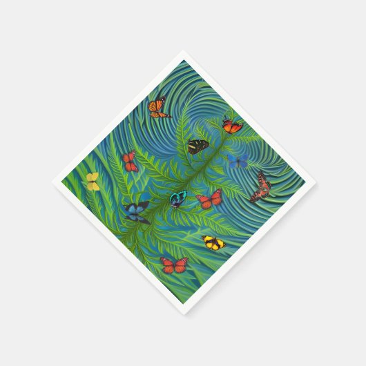 Abstrakter Schmetterlingsgarten Serviette (Ecke)