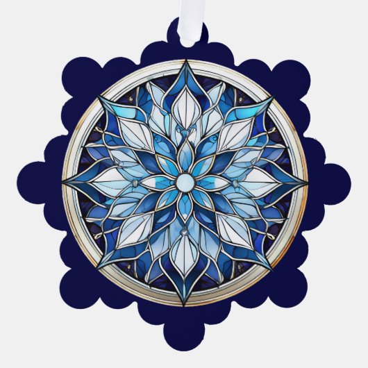 Abstrakter Schneeflocken im Glass Ornament Karte (Vorderseite)