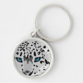 abstrakter Schneeleopard Schlüsselanhänger (Vorne)
