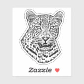 Abstrakter Schneeleopard Ursprüngliches Dschungelt Aufkleber (Blatt)