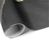 Abstrakter Schwarz-Gold-Agate-Marmorwirl Geschenkpapier (Rolleneckpunkt)