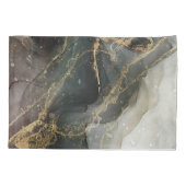 Abstrakter Schwarz-Gold-Marmor Kissenbezug (Rückseite)