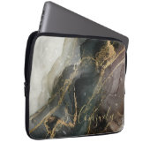 Abstrakter Schwarz-Gold-Marmor Laptopschutzhülle (Vorne Rechts)