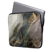Abstrakter Schwarz-Gold-Marmor Laptopschutzhülle (Vorderseite Links)