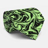 Abstrakter Schwarz-Grün-Swirl Krawatte (Gerollt)