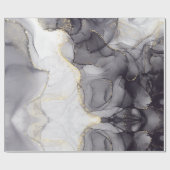 Abstrakter Schwarz-Weiß-Agate-Marmorwirbel Geschenkpapier (Flach)