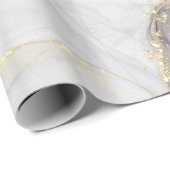Abstrakter Schwarz-Weiß-Agate-Marmorwirbel Geschenkpapier (Rolleneckpunkt)