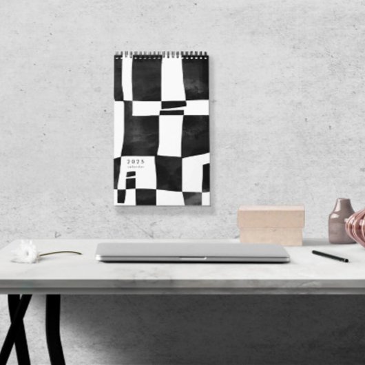 Abstrakter Schwarz-Weiß-Kalender Kalender