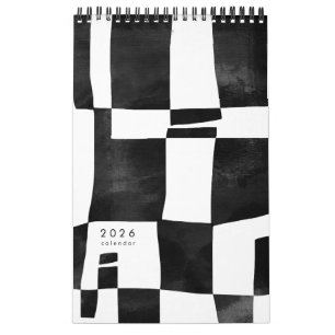 Abstrakter Schwarz-Weiß-Kunstkalender Kalender