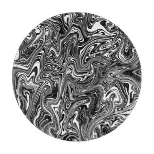 Abstrakter Schwarz-Weiß-Liquid-Marble Schneidebrett