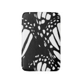 Abstrakter Schwarz-Weiß-Schmetterling Badematte (Vorderseite Vertikal)