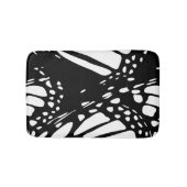 Abstrakter Schwarz-Weiß-Schmetterling Badematte (Vorderseite)